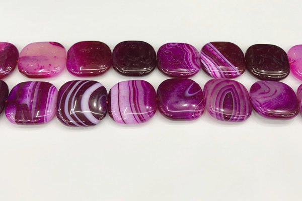 CAA4775 15.5 inches 25*25mm square banded agate beads wholesale