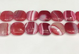 CAA4776 15.5 inches 25*25mm square banded agate beads wholesale