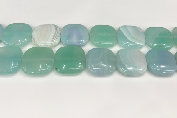 CAA4777 15.5 inches 25*25mm square banded agate beads wholesale