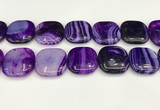 CAA4782 15.5 inches 30*30mm square banded agate beads wholesale