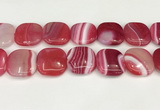 CAA4784 15.5 inches 30*30mm square banded agate beads wholesale