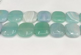 CAA4785 15.5 inches 30*30mm square banded agate beads wholesale