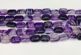 CAA4790 15.5 inches 10*14mm rectangle banded agate beads wholesale