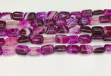 CAA4791 15.5 inches 10*14mm rectangle banded agate beads wholesale