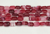 CAA4792 15.5 inches 10*14mm rectangle banded agate beads wholesale