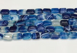 CAA4794 15.5 inches 10*14mm rectangle banded agate beads wholesale