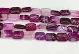 CAA4807 15.5 inches 13*18mm rectangle banded agate beads wholesale