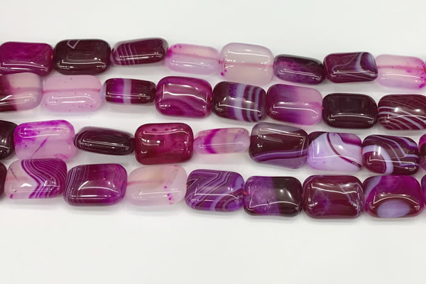 CAA4807 15.5 inches 13*18mm rectangle banded agate beads wholesale