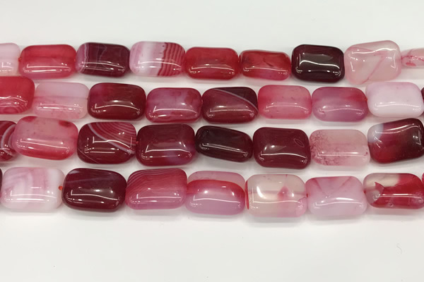 CAA4808 15.5 inches 13*18mm rectangle banded agate beads wholesale