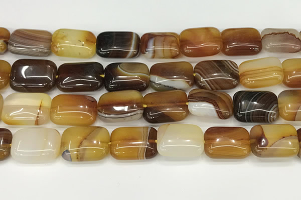 CAA4813 15.5 inches 15*20mm rectangle banded agate beads wholesale