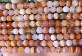 CAA4855 15.5 inches 6mm faceted round botswana agate beads