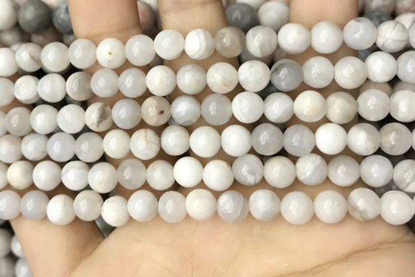 CAA4928 15.5 inches 6mm round grey agate beads wholesale