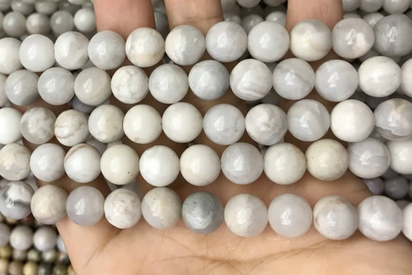 CAA4930 15.5 inches 10mm round grey agate beads wholesale