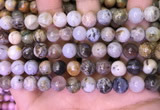 CAA4941 15.5 inches 8mm round bamboo leaf agate beads wholesale