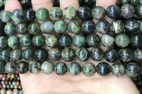 CAA4967 15.5 inches 10mm round green dendritic agate beads