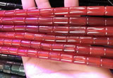 CAA4997 15.5 inches 8*12mm tube red agate beads wholesale