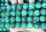 CAA5025 15.5 inches 14mm round green dragon veins agate beads