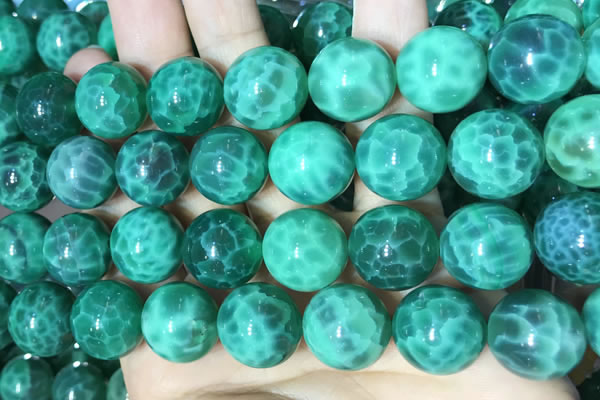 CAA5026 15.5 inches 16mm round green dragon veins agate beads