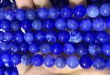 CAA5032 15.5 inches 10mm round blue dragon veins agate beads