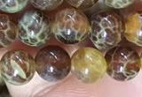 CAA5036 15.5 inches 4mm round yellow dragon veins agate beads