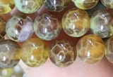 CAA5037 15.5 inches 6mm round yellow dragon veins agate beads