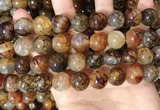 CAA5051 15.5 inches 14mm round dragon veins agate beads wholesale