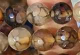 CAA5062 15.5 inches 6mm faceted round dragon veins agate beads