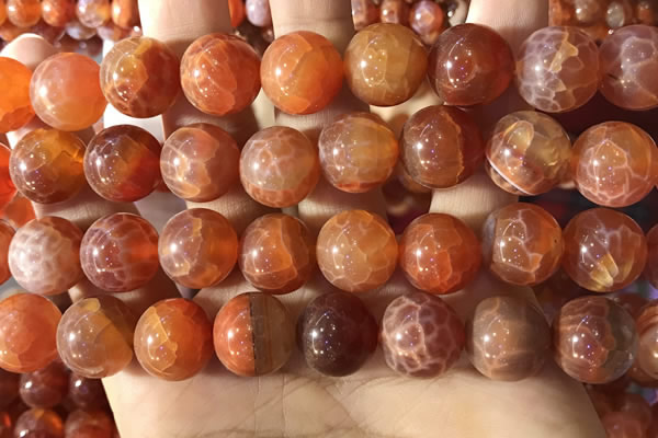 CAA5075 15.5 inches 14mm round red dragon veins agate beads