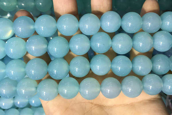 CAA5095 15.5 inches 14mm round sea blue agate beads wholesale