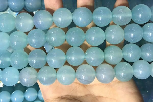 CAA5096 15.5 inches 16mm round sea blue agate beads wholesale