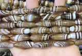 CAA5112 15.5 inches 8*25mm rice striped agate beads wholesale