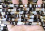 CAA5116 15.5 inches 8*33mm rice striped agate beads wholesale