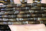 CAA5118 15.5 inches 8*33mm rice striped agate beads wholesale