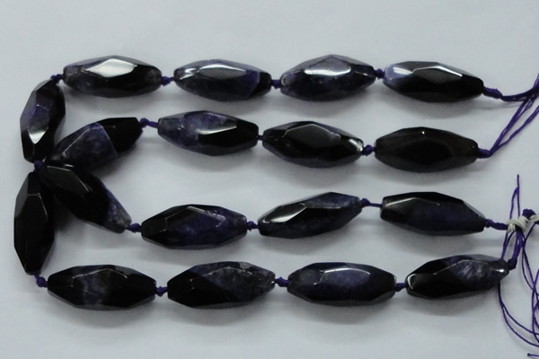 CAA512 15.5 inches 15*40mm faceted rice agate druzy geode beads