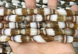 CAA5122 15.5 inches 10*30mm rice striped agate beads wholesale