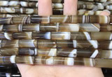 CAA5126 15.5 inches 8*20mm tube striped agate beads wholesale