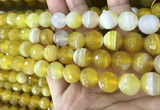 CAA5152 15.5 inches 10mm faceted round banded agate beads