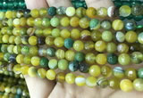 CAA5164 15.5 inches 6mm faceted round banded agate beads