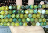 CAA5165 15.5 inches 8mm faceted round banded agate beads