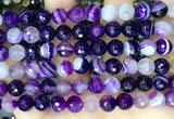 CAA5180 15.5 inches 10mm faceted round banded agate beads