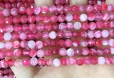 CAA5192 15.5 inches 6mm faceted round banded agate beads