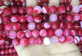 CAA5194 15.5 inches 10mm faceted round banded agate beads