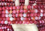 CAA5199 15.5 inches 6mm faceted round banded agate beads