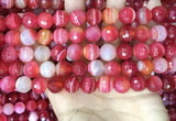 CAA5201 15.5 inches 10mm faceted round banded agate beads