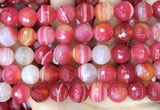 CAA5204 15.5 inches 16mm faceted round banded agate beads