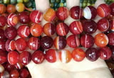 CAA5210 15.5 inches 14mm faceted round banded agate beads