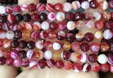 CAA5213 15.5 inches 6mm faceted round banded agate beads