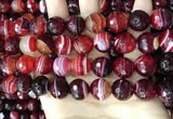 CAA5217 15.5 inches 14mm faceted round banded agate beads