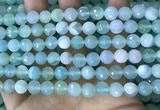 CAA5221 15.5 inches 8mm faceted round banded agate beads