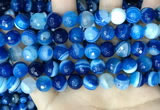 CAA5229 15.5 inches 10mm faceted round banded agate beads